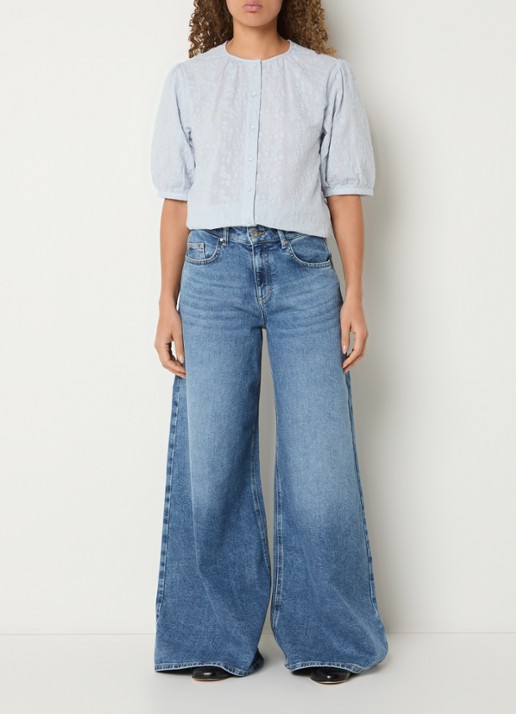 BRAX March high waist wide leg jeans met steekzakken - voorkant 3 indigo
