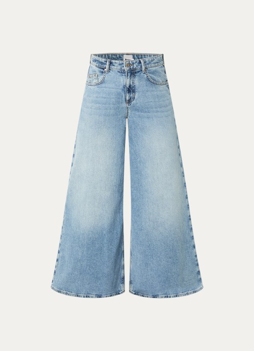 BRAX March high waist wide leg jeans met steekzakken - voorkant 4 lichtblauw