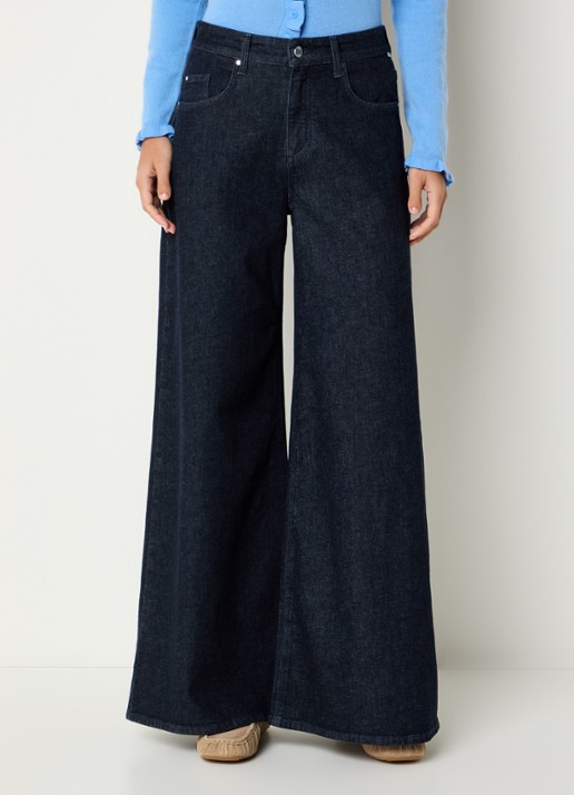 BRAX March high waist wide leg jeans met steekzakken - detail indigo