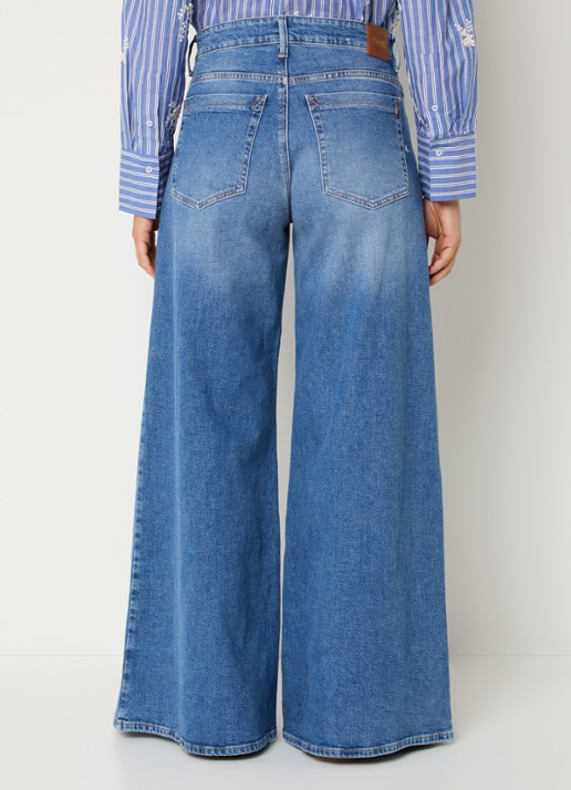 BRAX March high waist wide leg jeans met steekzakken - achterkant blauw