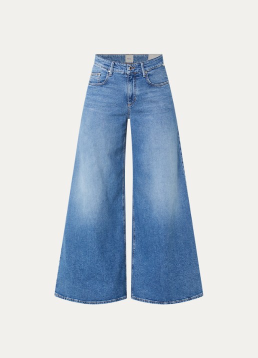 BRAX March high waist wide leg jeans met steekzakken - voorkant 2 blauw