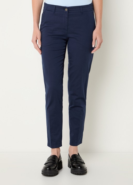 BRAX Maron mid waist cropped tapered fit chino met steekzakken - detail 3 donkerblauw