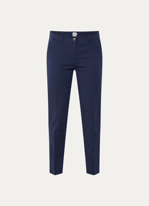 BRAX Maron mid waist cropped tapered fit chino met steekzakken - voorkant donkerblauw