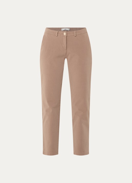 BRAX Maron mid waist slim fit broek met steekzakken - voorkant 3 zand