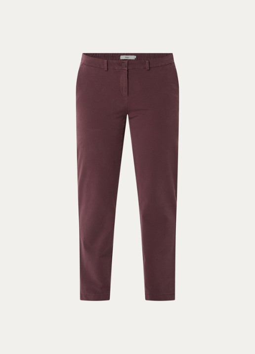 BRAX Maron mid waist slim fit broek met steekzakken - voorkant koper