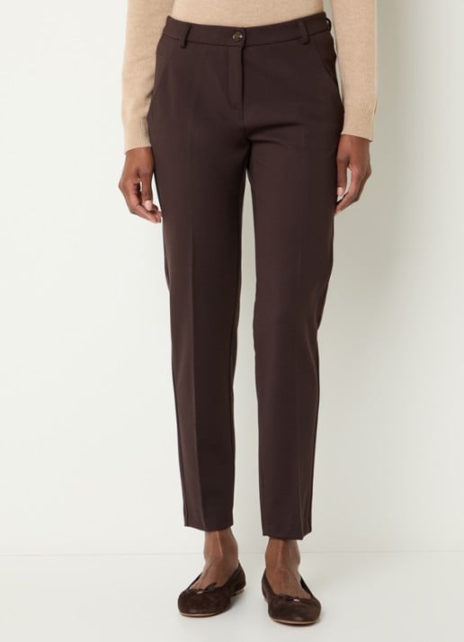 BRAX Maron S mid waist cropped slim fit pantalon met steekzakken