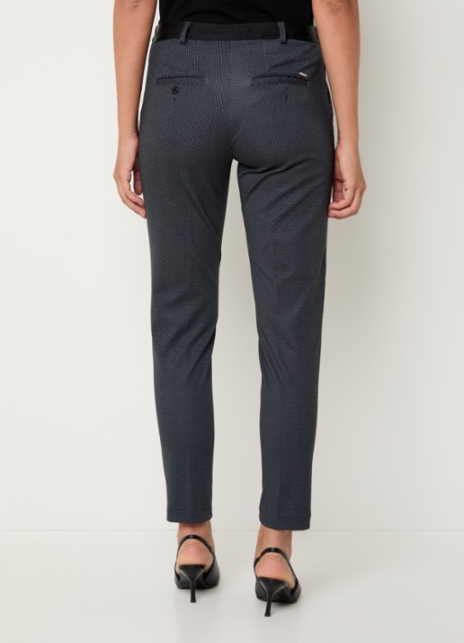 BRAX Maron S mid waist slim fit cropped chino met elastische band - achterkant 4 donkerblauw