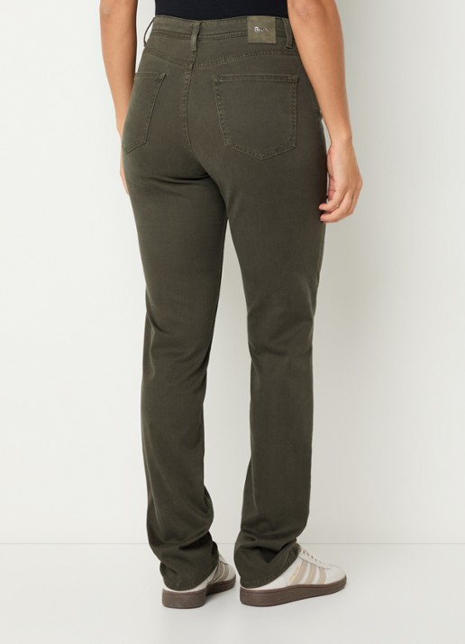 BRAX Mary high waist slim fit chino met steekzakken - achterkant 3 bronsgroen