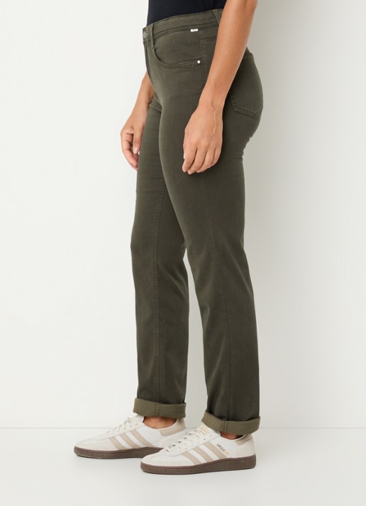 BRAX Mary high waist slim fit chino met steekzakken - detail 2 bronsgroen