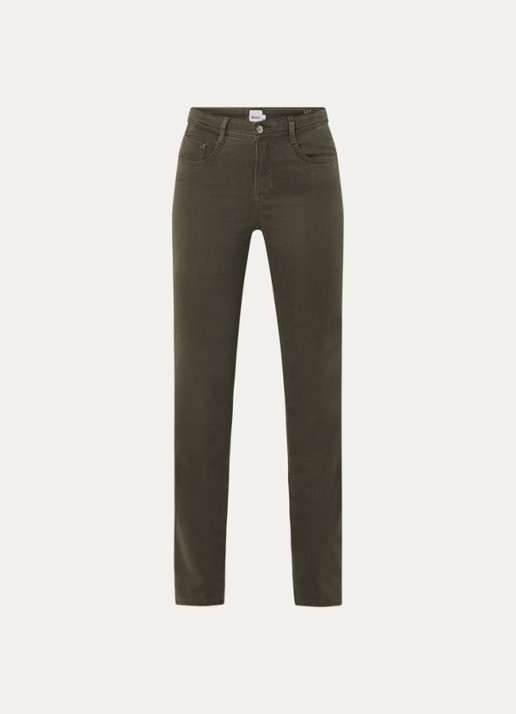 BRAX Mary high waist slim fit chino met steekzakken - voorkant 4 bronsgroen