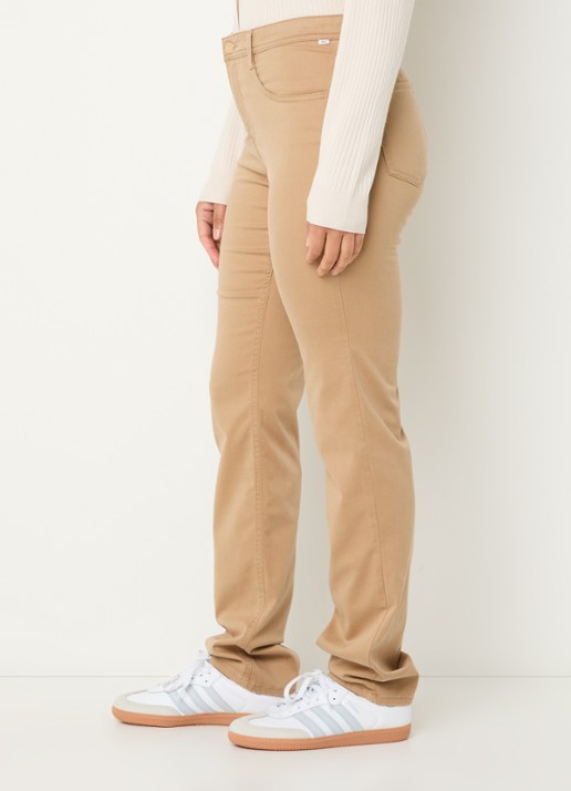 BRAX Mary high waist slim fit chino met steekzakken - detail 4 beige