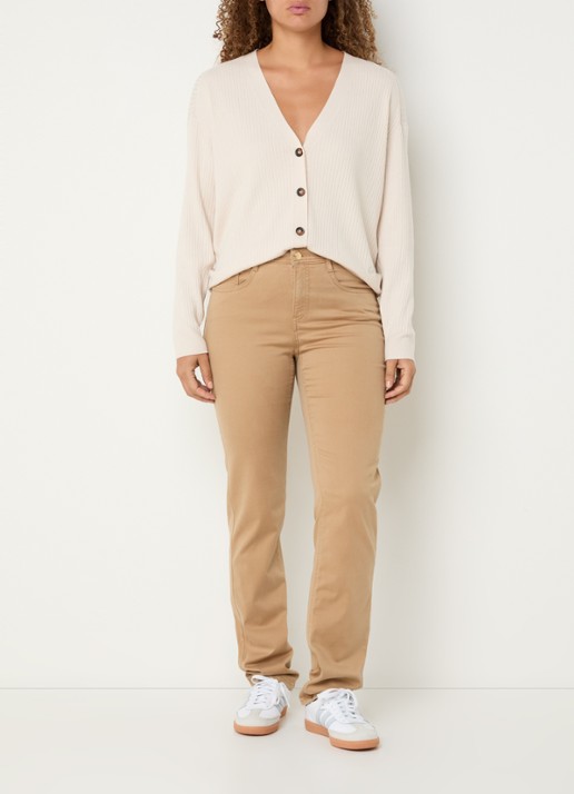 BRAX Mary high waist slim fit chino met steekzakken - voorkant 2 beige