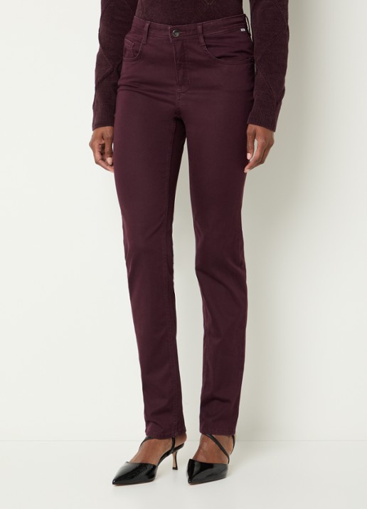 BRAX Mary high waist slim fit chino met steekzakken - detail 3 bordeauxrood