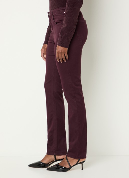 BRAX Mary high waist slim fit chino met steekzakken - detail 4 bordeauxrood