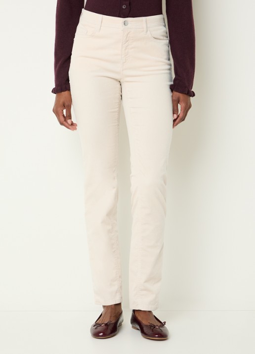 BRAX Mary mid waist skinny fit chino van corduroy - detail ivoor