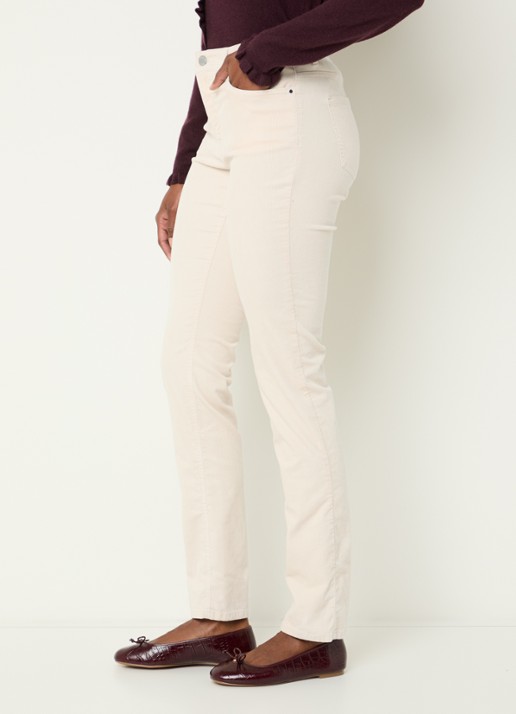 BRAX Mary mid waist skinny fit chino van corduroy - detail 2 ivoor