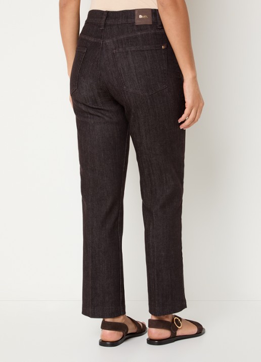 BRAX May S high waist loose fit jeans met steekzakken - achterkant 3 donkerbruin