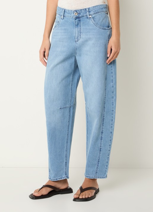 BRAX Megan mid waist tapered fit cropped jeans met lichte wassing