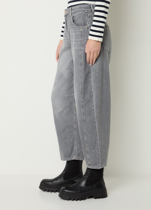 BRAX Megan S high waist cropped tapered jeans met steekzakken - detail 5 grijs
