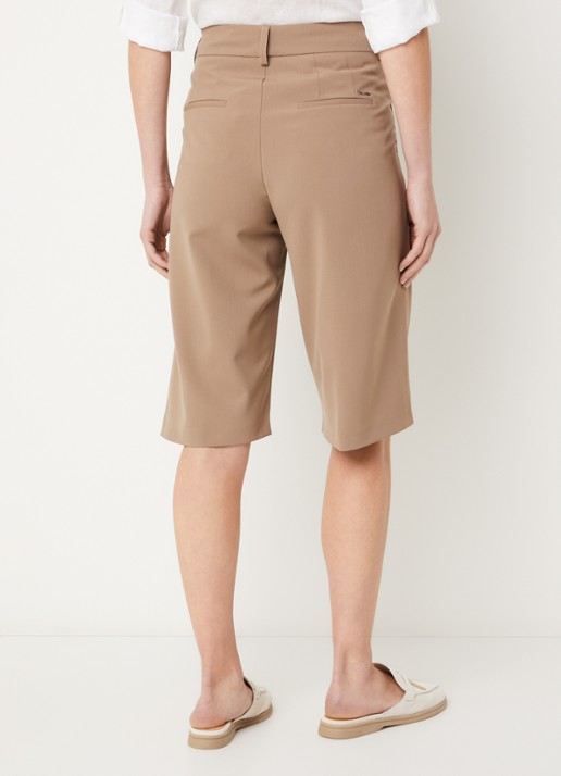 BRAX Milla high waist straight fit korte broek in wolblend - achterkant zand