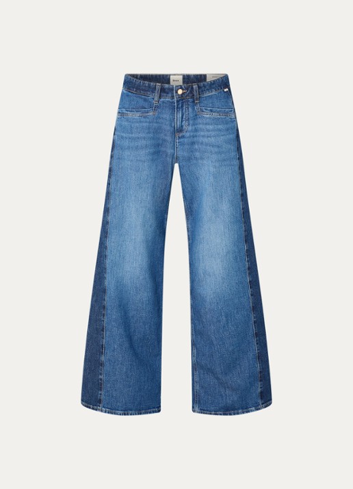 BRAX Morgan high waist wide leg jeans met steekzakken - voorkant indigo