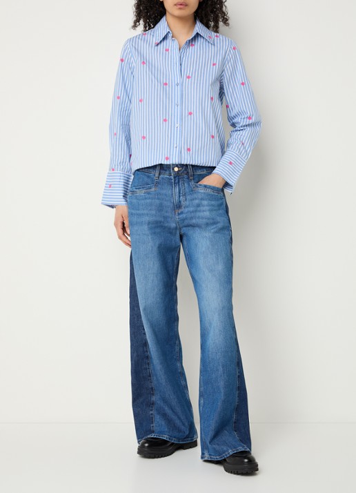 BRAX Morgan high waist wide leg jeans met steekzakken - voorkant 2 indigo