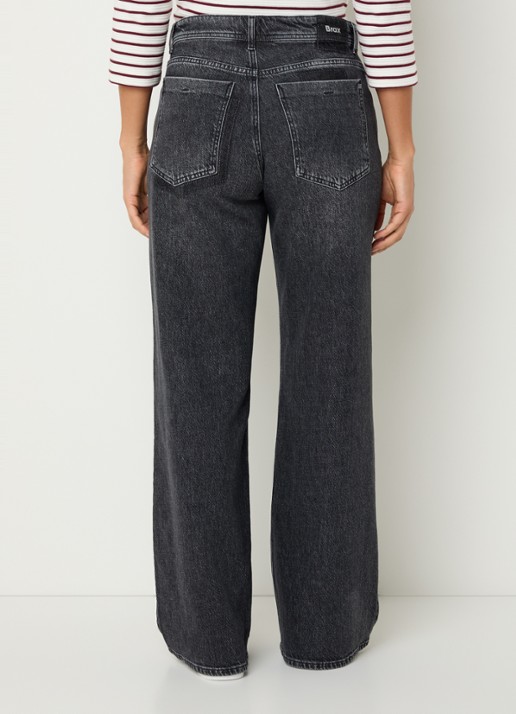 BRAX Morgan high waist wide leg jeans  - achterkant 4 donkergrijs