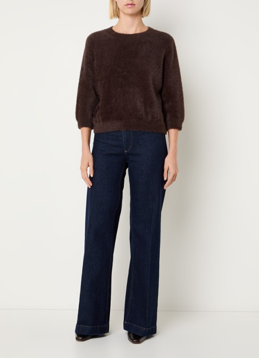 BRAX Noemi fijngebreide pullover - voorkant 3 bruin