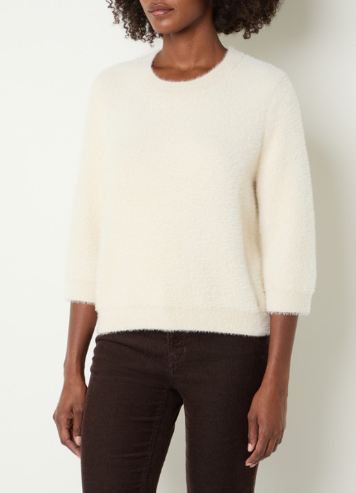 BRAX Noemi fijngebreide pullover - detail 4 antraciet