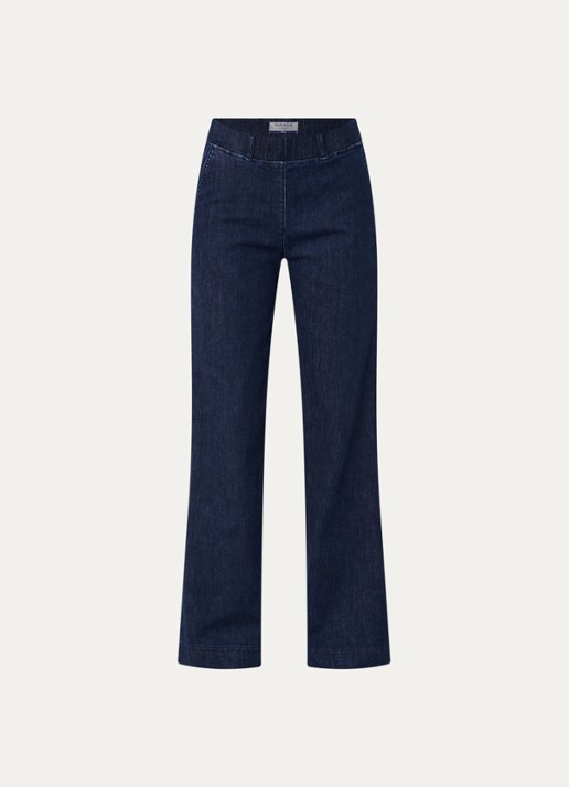 BRAX Pam mid waist loose fit jeans met donkere wassing - voorkant 3 donkerblauw