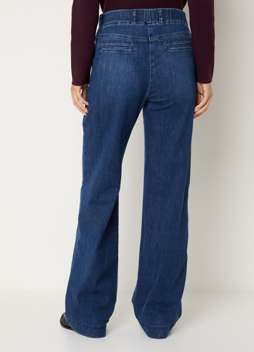 BRAX Pam mid waist loose fit jeans met donkere wassing - achterkant 3 indigo