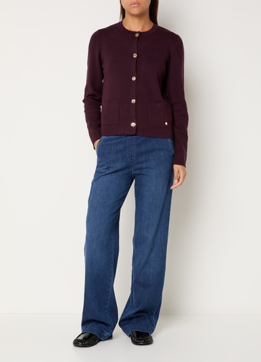 BRAX Pam mid waist loose fit jeans met donkere wassing - voorkant 2 indigo
