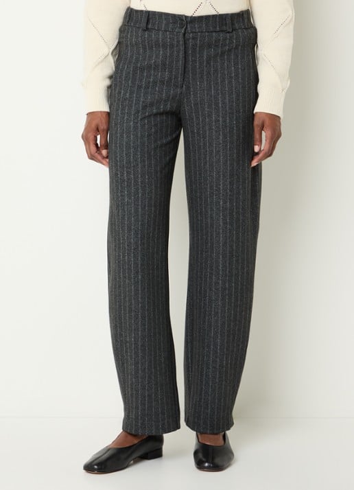 BRAX Peggy O high waist tapered fit pantalon met streepprint
