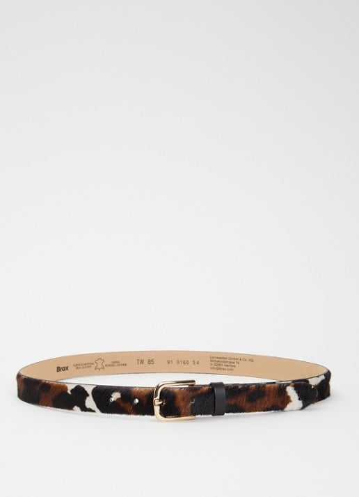 BRAX Riem van leer met ponyhair