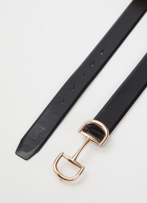 BRAX Riem van leer  - detail zwart