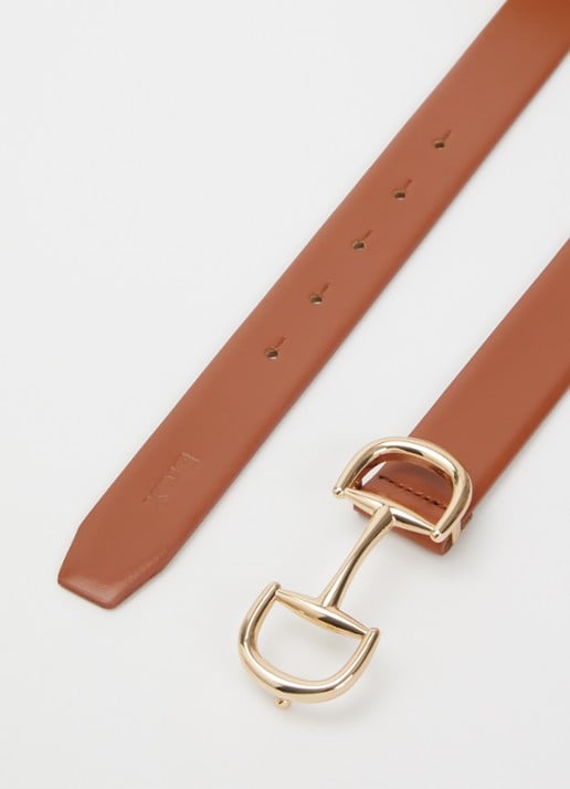 BRAX Riem van leer  - detail 2 cognac