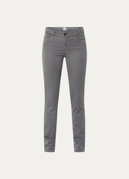 BRAX Shakira high waist slim fit pantalon  - voorkant 4 grijs