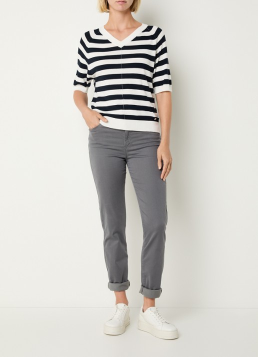 BRAX Shakira high waist slim fit pantalon  - voorkant 5 grijs