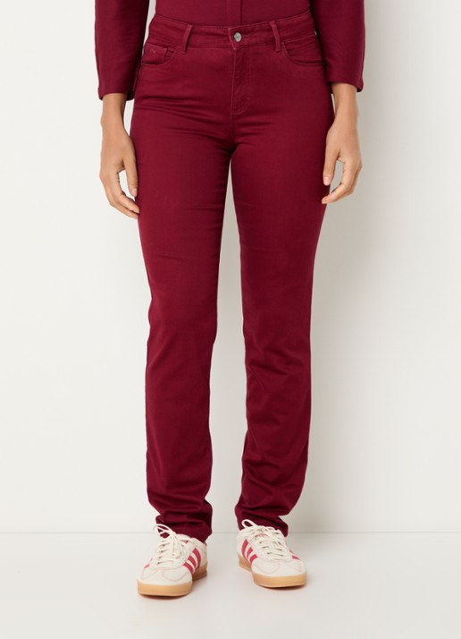 BRAX Shakira high waist slim fit pantalon  - detail 4 donkerrood