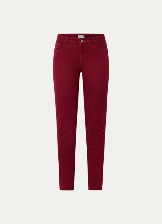 BRAX Shakira high waist slim fit pantalon  - voorkant 2 donkerrood