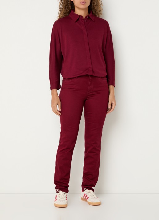 BRAX Shakira high waist slim fit pantalon  - voorkant 3 donkerrood