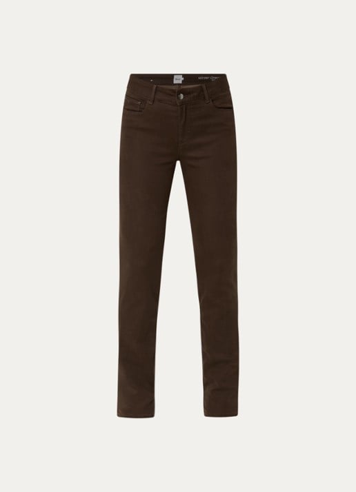 BRAX Shakira high waist slim fit pantalon  - voorkant donkerbruin