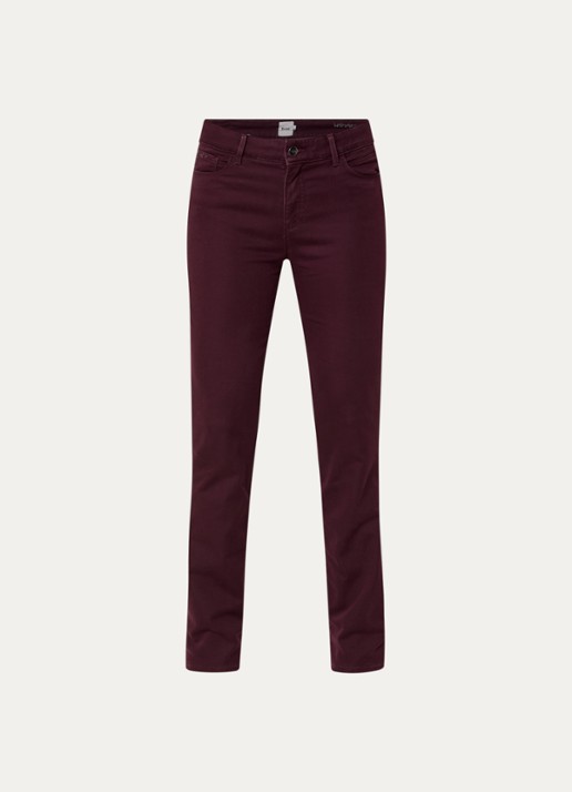 BRAX Shakira high waist slim fit pantalon  - voorkant 4 bordeauxrood