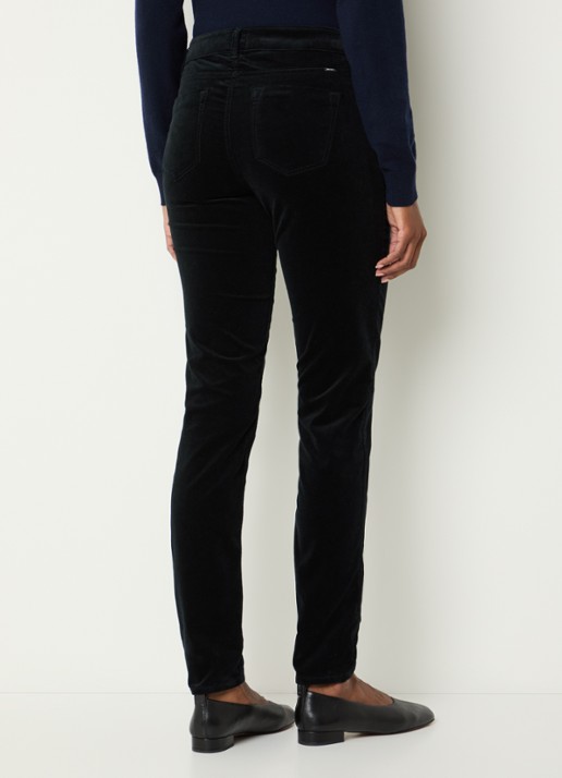 BRAX Shakira mid waist skinny fit broek van fluweel - achterkant 3 zwart