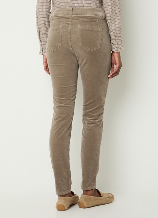 BRAX Shakira mid waist skinny fit broek van fluweel - achterkant 3 beige