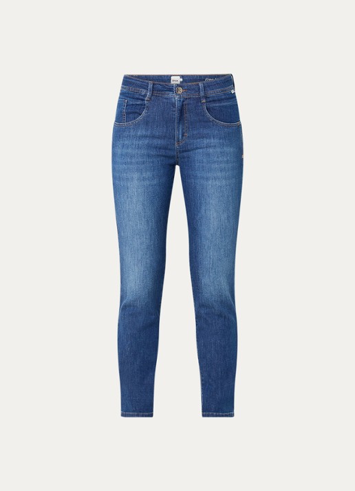 BRAX Shakira mid waist slim fit jeans  met steekzakken - voorkant 3 blauw