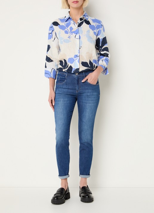 BRAX Shakira mid waist slim fit jeans  met steekzakken - voorkant 4 blauw