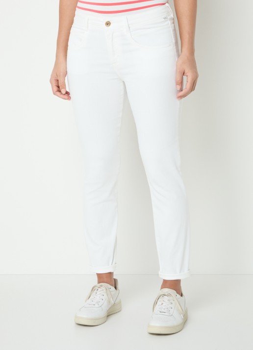 BRAX Shakira mid waist slim fit jeans  met steekzakken - detail wit