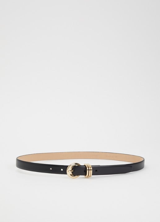 BRAX Style riem van leer  - voorkant zwart