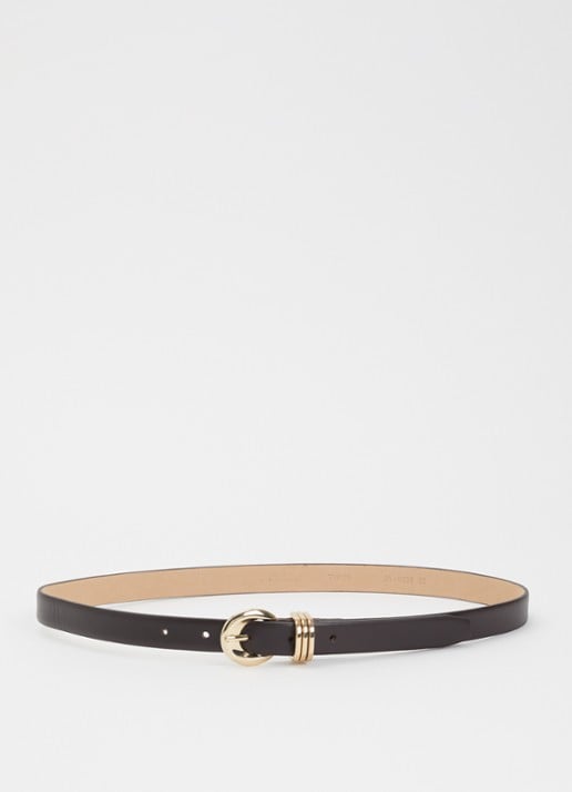 BRAX Style riem van leer  - voorkant donkerbruin
